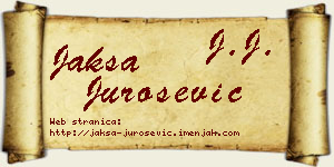 Jakša Jurošević vizit kartica